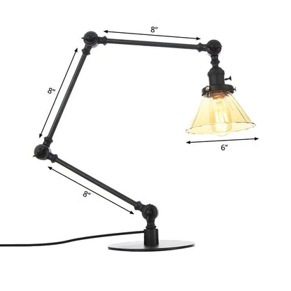 Carvallo - Elegant bordsbordslampa i klart glas i form av en kon