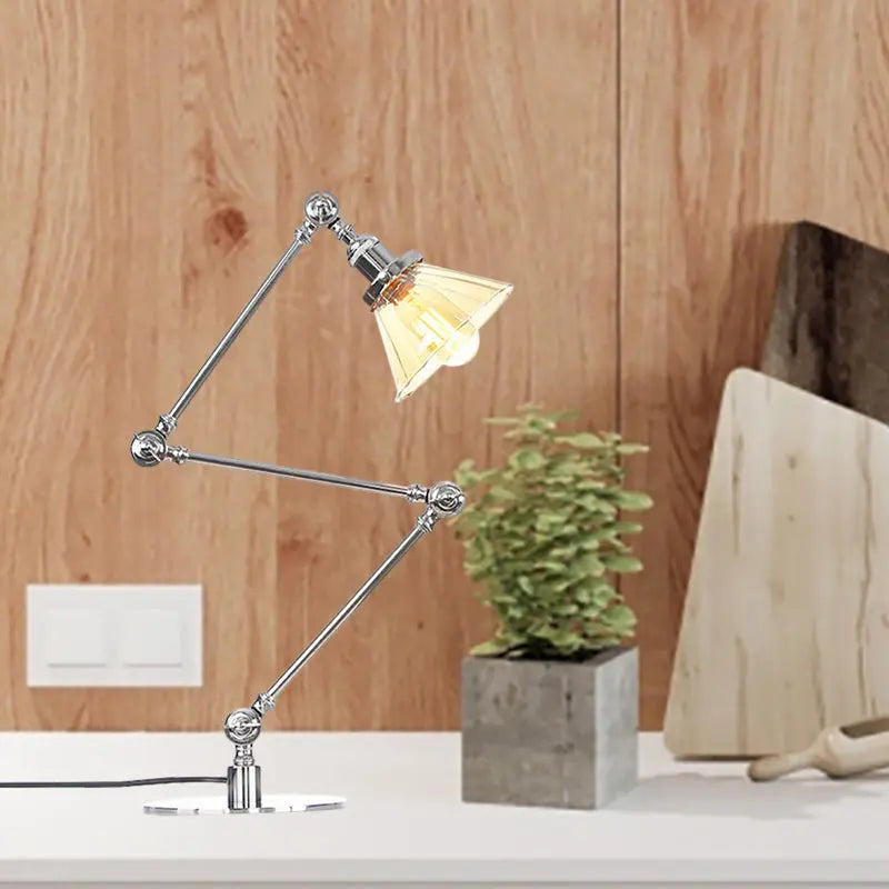 Carvallo - Elegant bordsbordslampa i klart glas i form av en kon