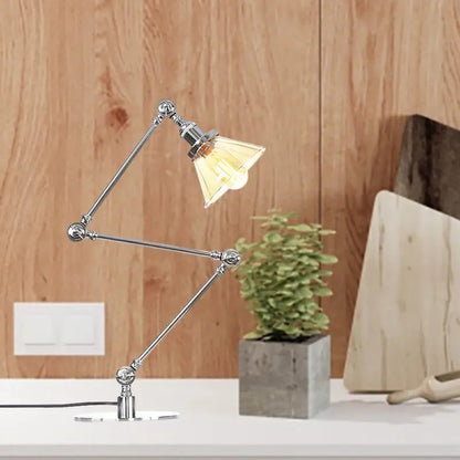 Carvallo - Elegant bordsbordslampa i klart glas i form av en kon