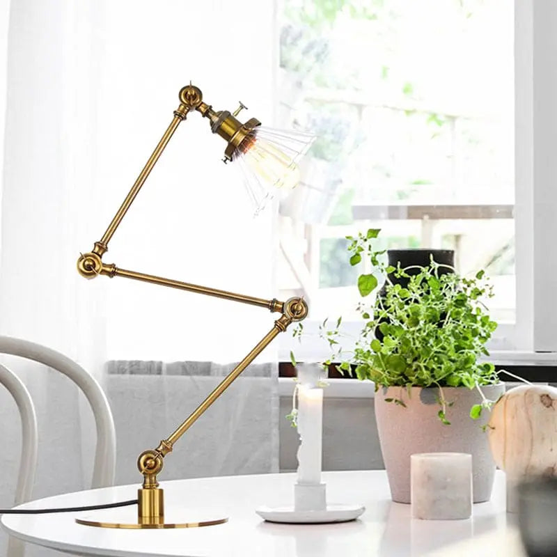 Carvallo - Elegant bordsbordslampa i klart glas i form av en kon