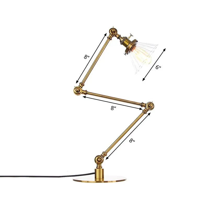 Carvallo - Elegant bordsbordslampa i klart glas i form av en kon