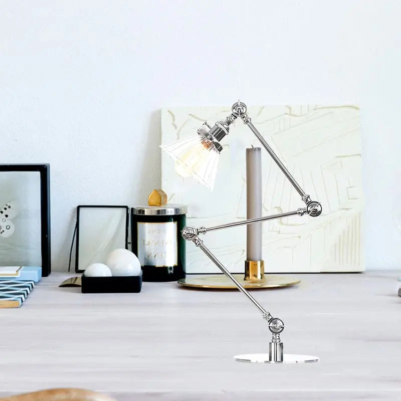 Carvallo - Elegant bordsbordslampa i klart glas i form av en kon