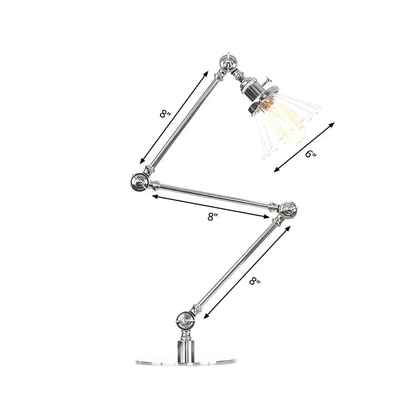 Carvallo - Elegant bordsbordslampa i klart glas i form av en kon