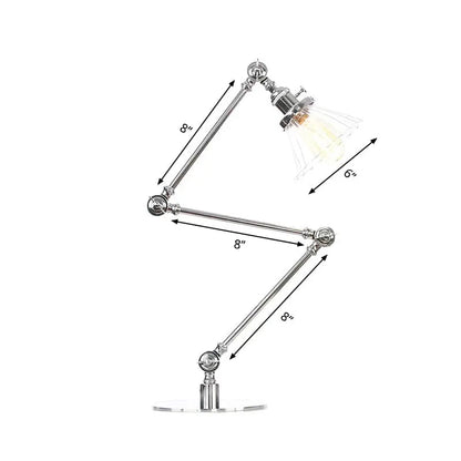 Carvallo - Elegant bordsbordslampa i klart glas i form av en kon