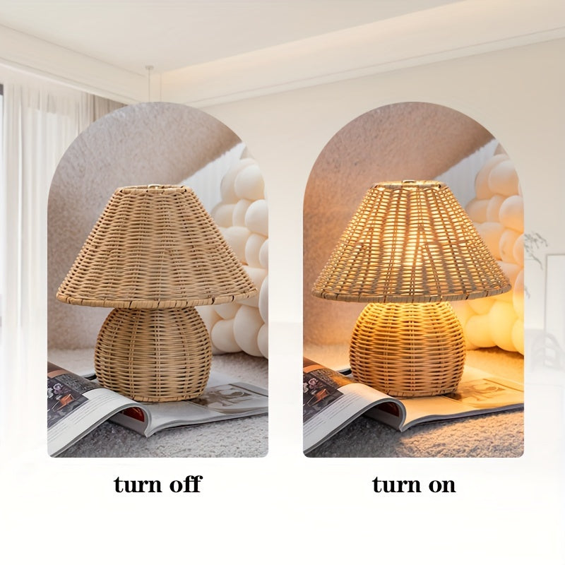 Art Deco Hantverkad Bambus Skrivbordslampa Pagoda Skärm USB Drivna Bordslampa