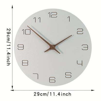 Minimalistisk nordisk väggklocka med tyst kvartsrörelse