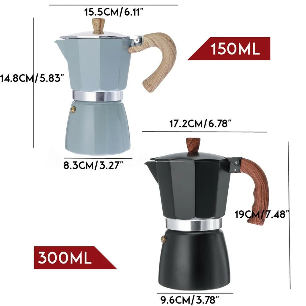Carvallo Perkomio Espressokocher | Klassisk perkolator | För hemmet & på språng | 150 ml / 300 ml