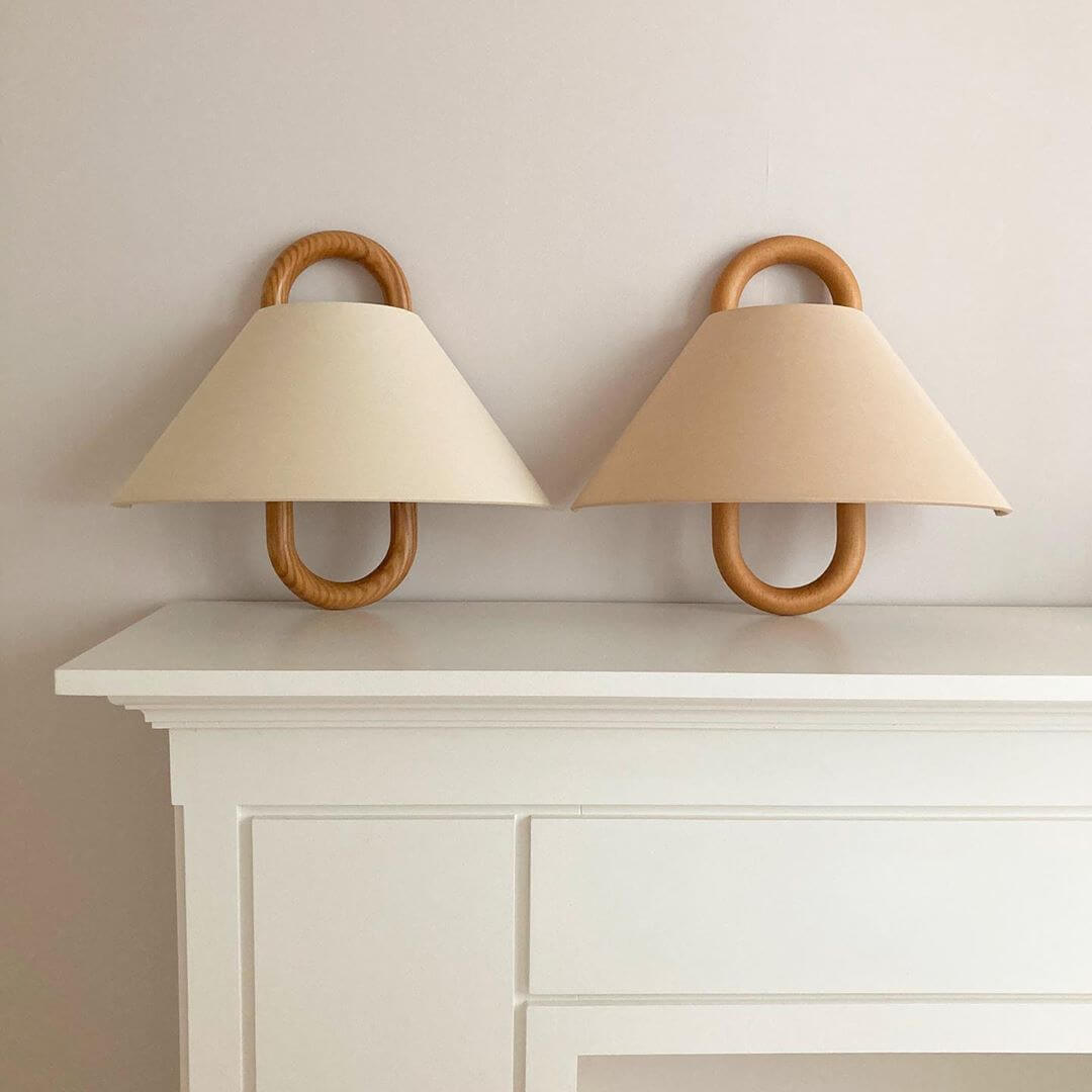 Vägglampa Modern Trä Tyg Sconcelampa