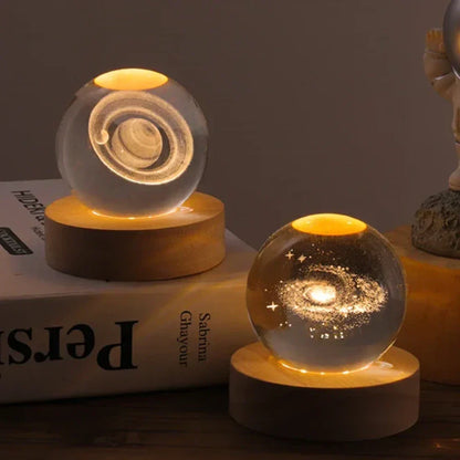 LED Nattljus med 3D Kristallkula