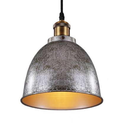 Stämningsfull Dome Hänglampa 1 Ljus Smidesjärn Belysning med Sladd i Svart/Rost