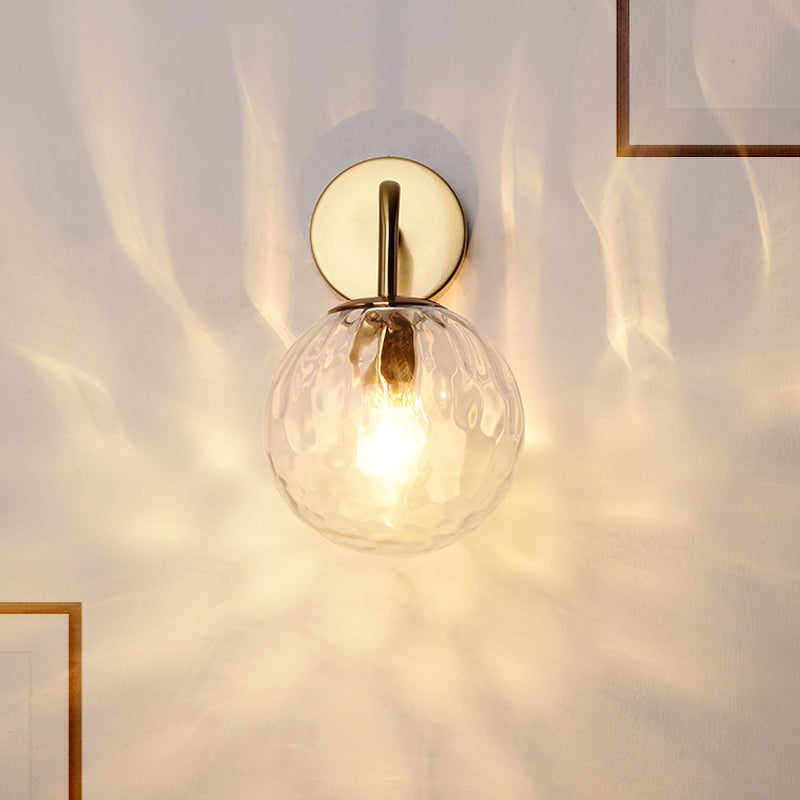Vägglampa Modern Glas Globe Sconce Guld Finish