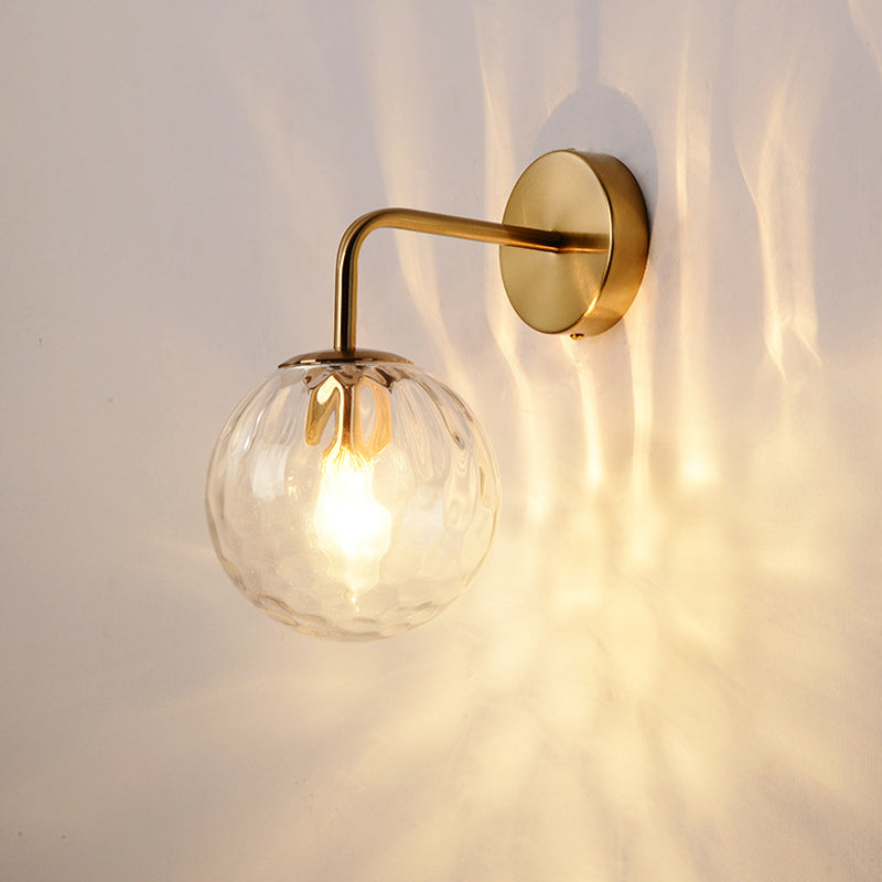 Vägglampa Modern Glas Globe Sconce Guld Finish