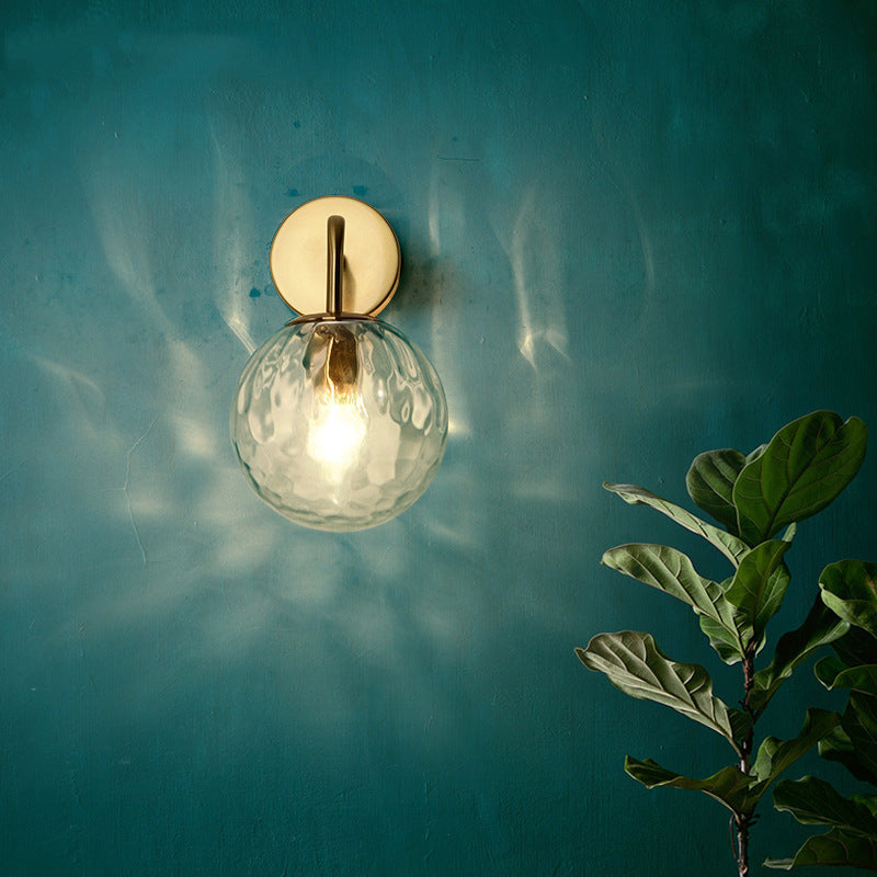 Vägglampa Modern Glas Globe Sconce Guld Finish