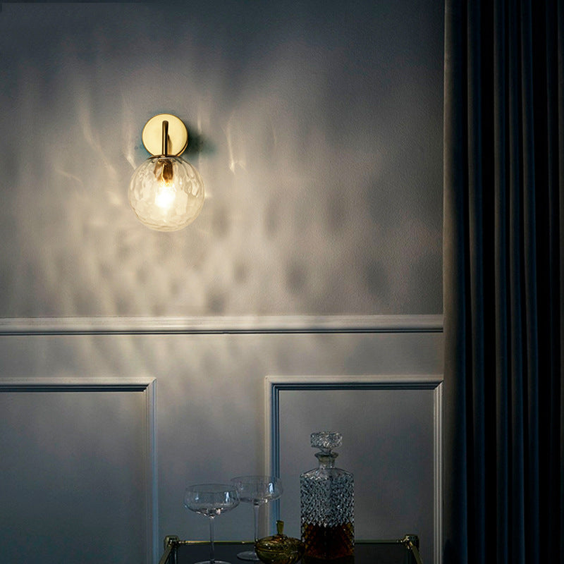 Vägglampa Modern Glas Globe Sconce Guld Finish