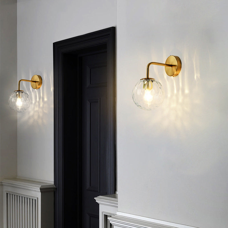 Vägglampa Modern Glas Globe Sconce Guld Finish