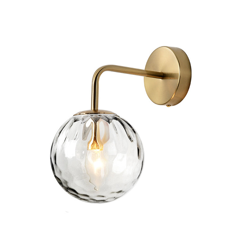 Vägglampa Modern Glas Globe Sconce Guld Finish