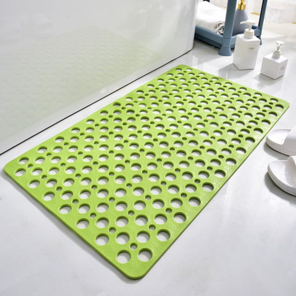 Anti-Slip Duschmatta | Rektangulär PVC Bad Säkerhetsmatta med Avloppshål för Badrum | Brick by Brick