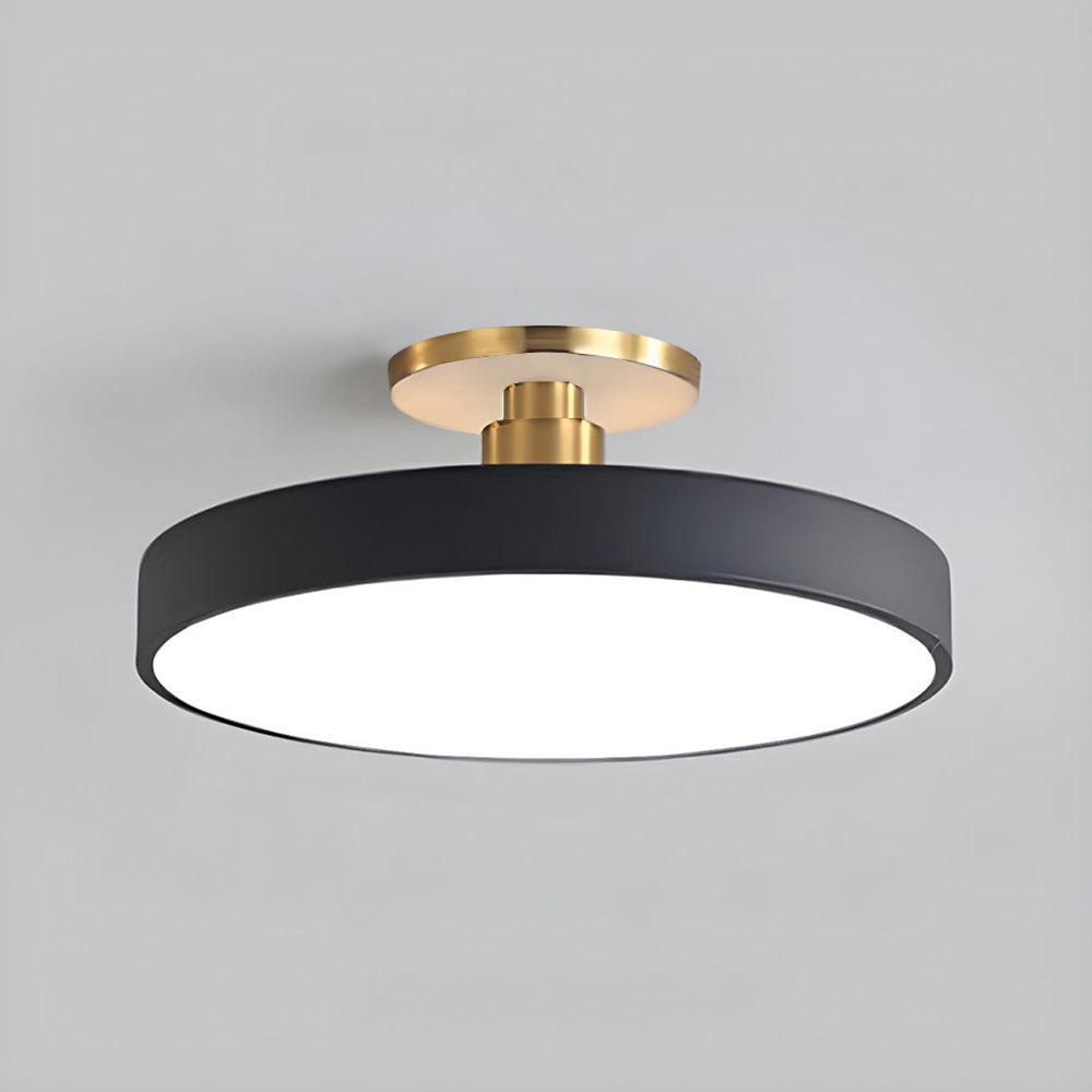 Modern Snygg Rund LED Taklampa med Halvinbyggd Montering
