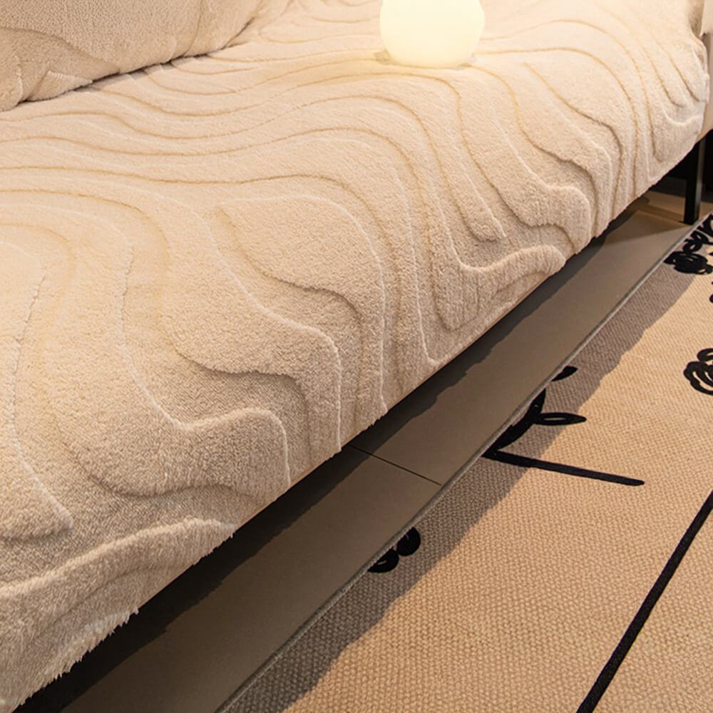 Varm Plush Curved Jacquard icke-glidande Soffa Skydde Täckning