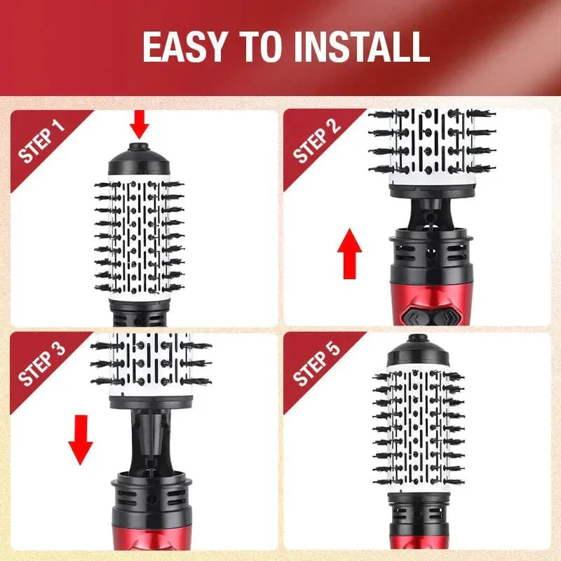 Luxora Rotating Hair Dryer with Interchangeable Brushes