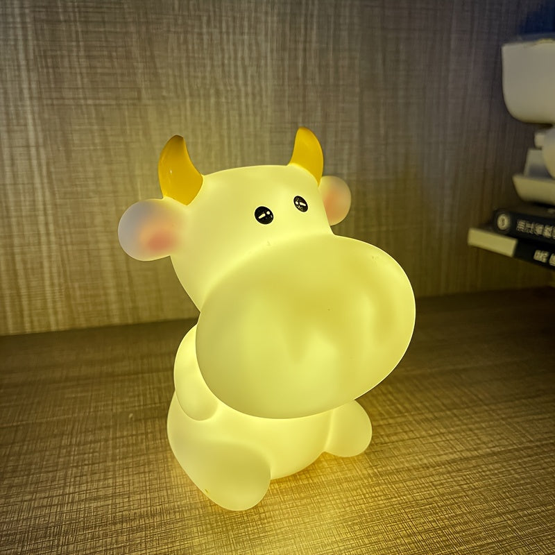 CowGlow - Söt Ko Nattlampa med Batteri för Barnrum Dekoration