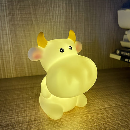 CowGlow - Söt Ko Nattlampa med Batteri för Barnrum Dekoration
