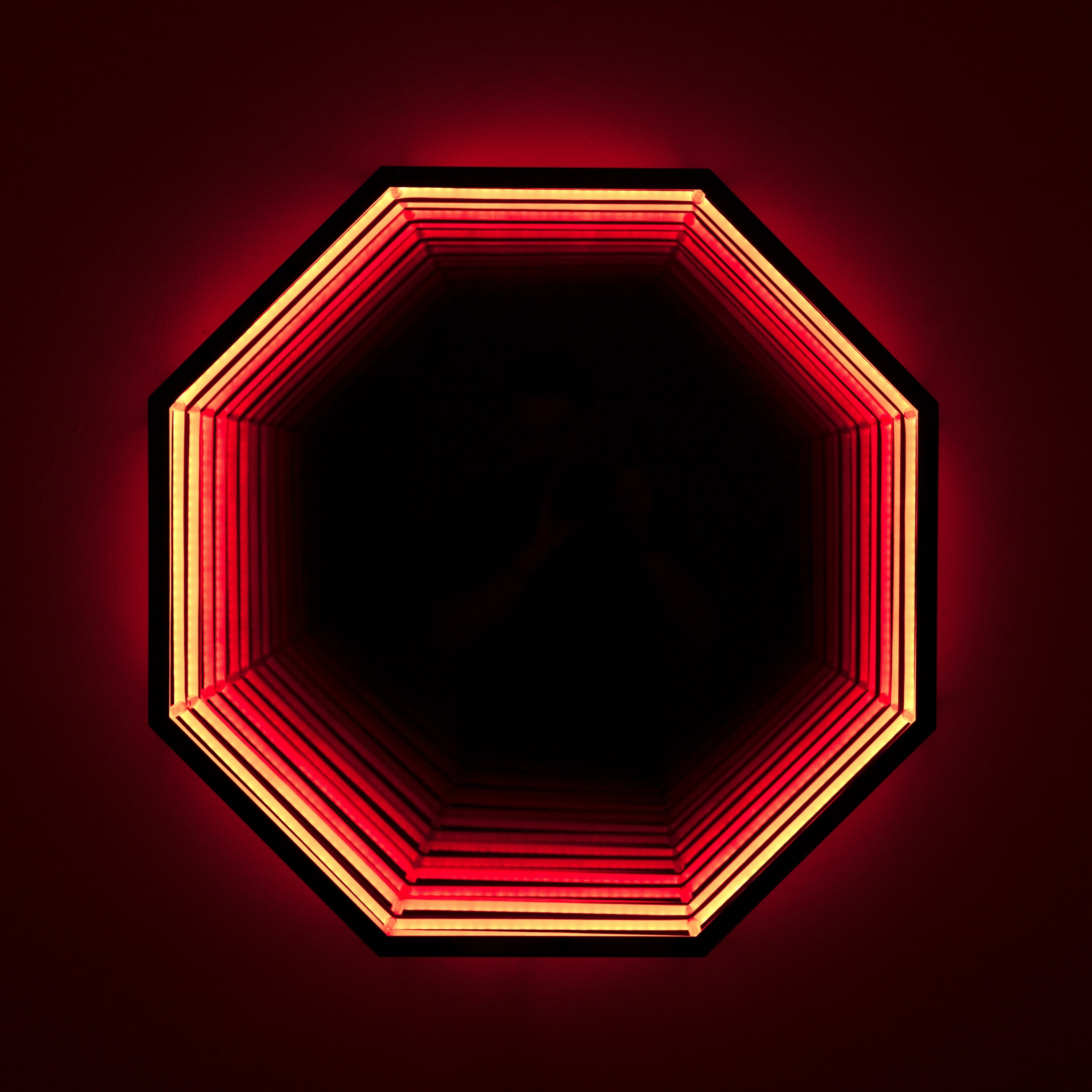 Octagon 3D Infinity Spegel Vägglampa