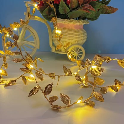 GoldenLeaf - Gyldne LED Blad Fejlampor för Inomhusdekoration
