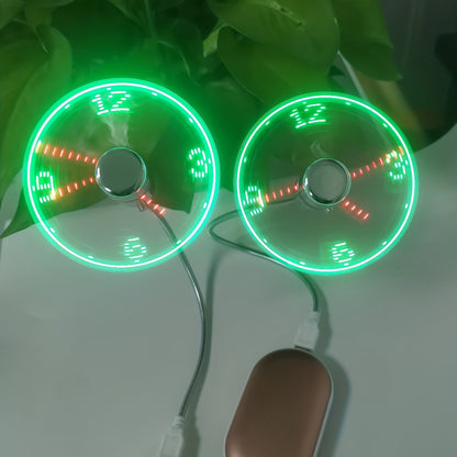 USB Skrivbordsfläkt med LED Klockdisplay