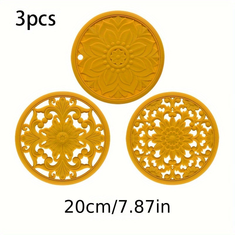 Värmebeständig silikon trivett mat set