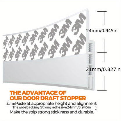 Draft Stopper för Dörr - Silikon Dörrsvep med Stark Adhesiv och Ljudisolering