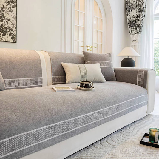 Chenille Jacquard Bred Kant Design Repellenta Sofföverdrag