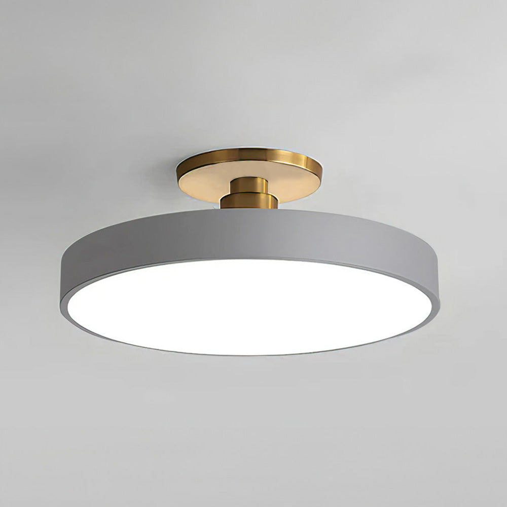 Flush Round Taklampa | Modern LED Armatur | Mjuk Glow | Metall &amp; Akryl