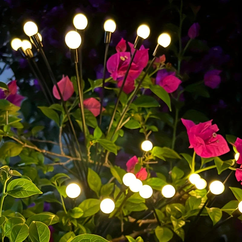 LED Solarlamp för trädgården med flexibla ljuskulor – Vattentätt dekorlampor för rabatter och stigar