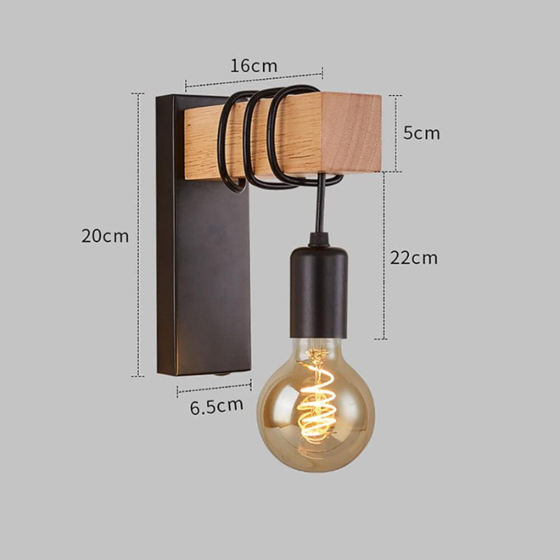 Vintage Industriell Vägglampa