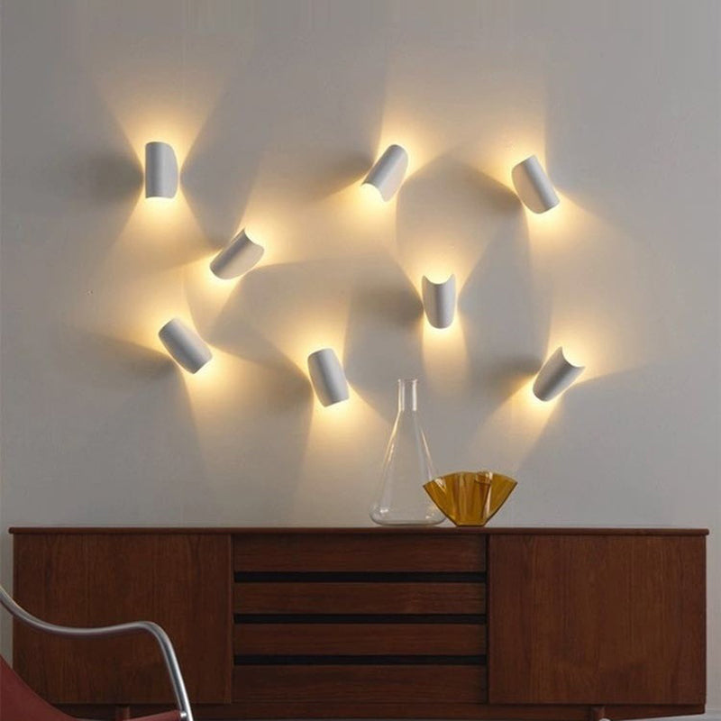 Eveline Modern Geometrisk LED Vägglampa - 4 Färger Inomhus/Ute Metall