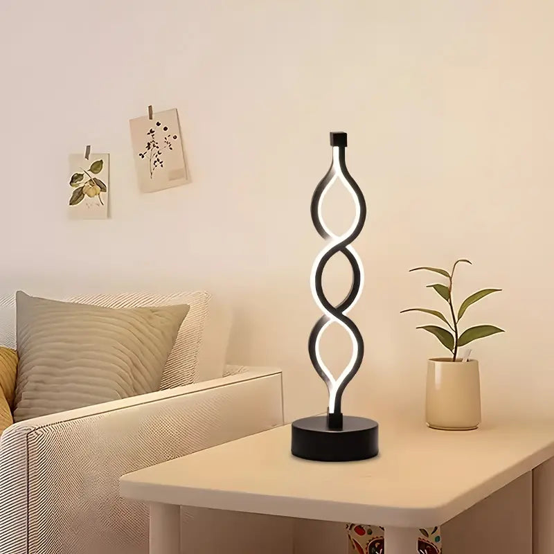 Carvallo Bordslampa LumoSpira | Dimbart spiralform | USB-driven & trådlös | Modernt design för alla interiörer