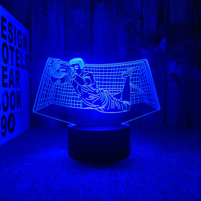 KeeperLicht - 3D Fotbollsmålvakt Nattlampa med Touch Kontrol