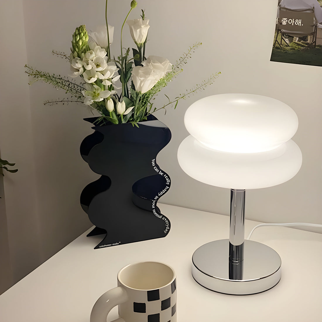 Macaron Glassbordslampa med trichromatisk dimming