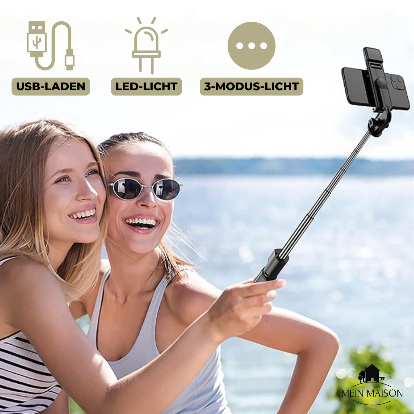 Carvallo – Din 6-i-1 Bluetooth-selfiestick för perfekta bilder