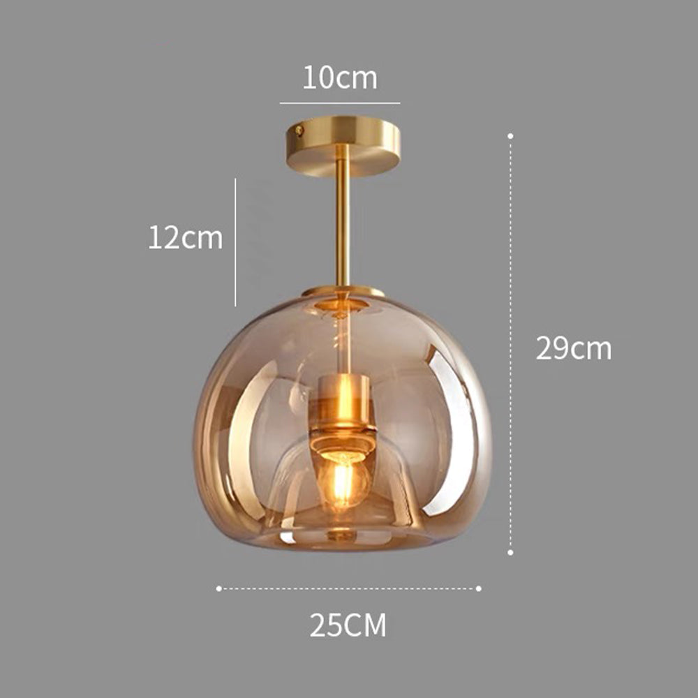 Moderna Taklampor med Retro Koppar och Glasdesign