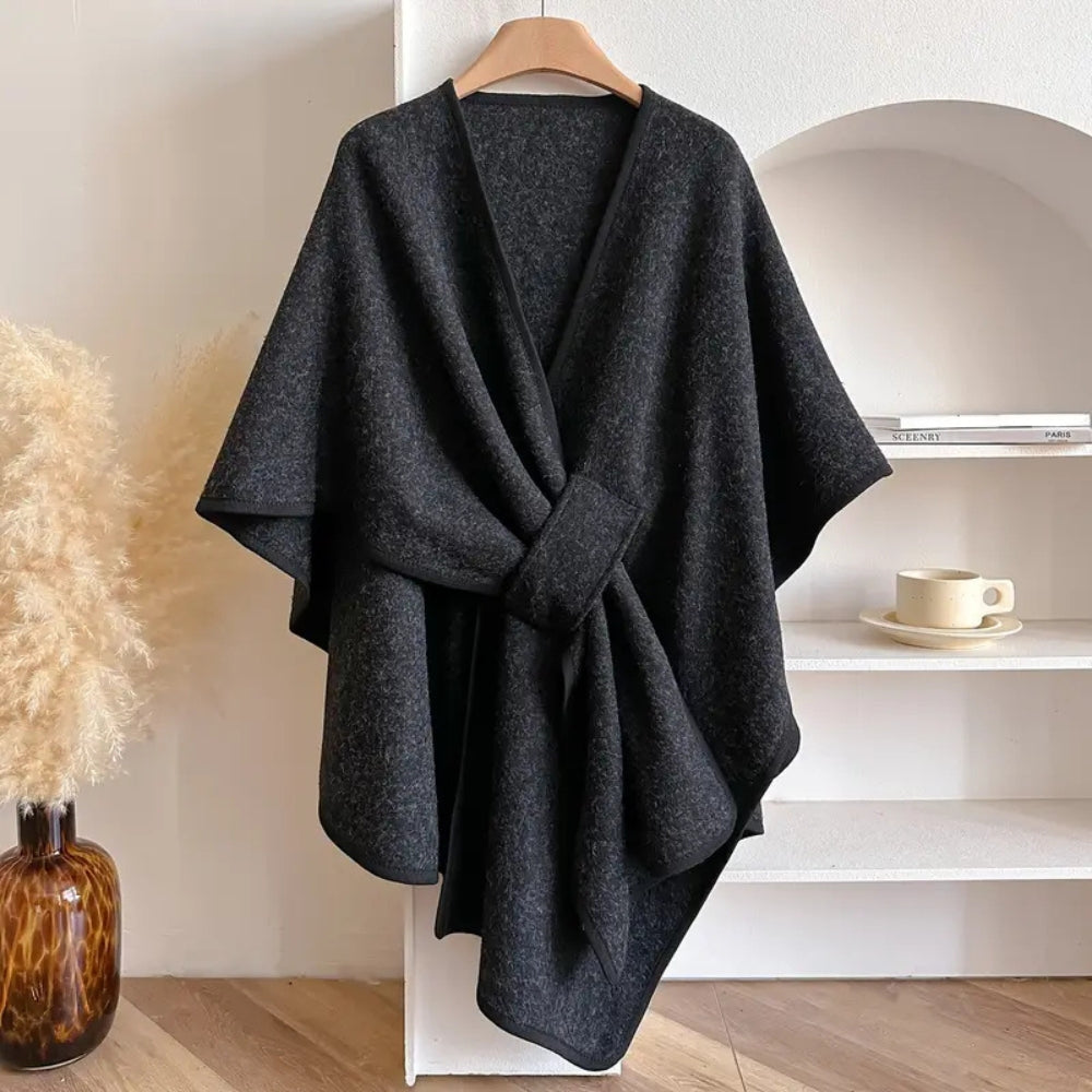 Lyxig Poncho Vindskyddande Själ Kappa