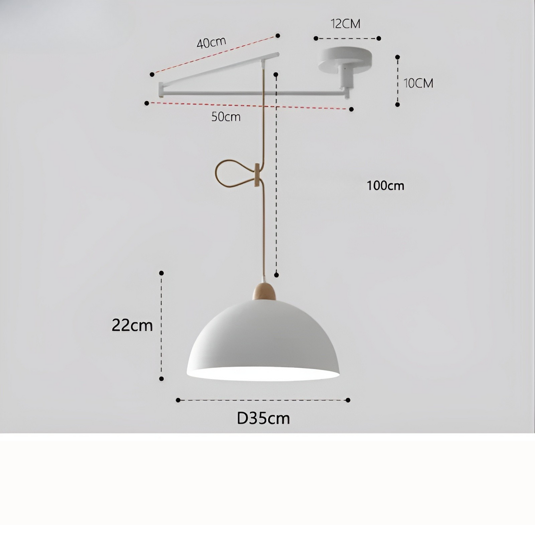 LuxeSwing Light - Nordisk Justerbar LED- Taklampa med Svängarm