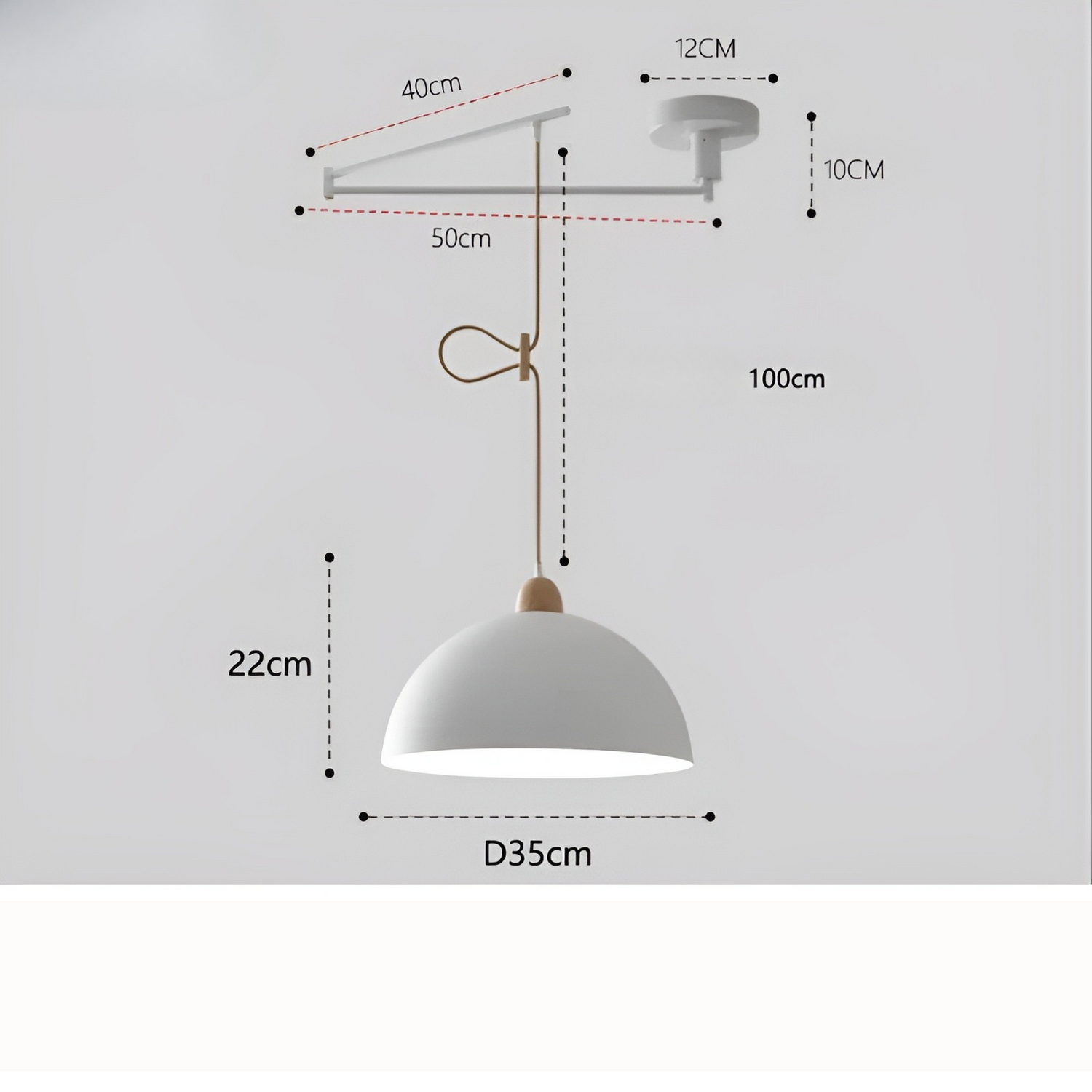 LuxeSwing Light - Nordisk Justerbar LED- Taklampa med Svängarm