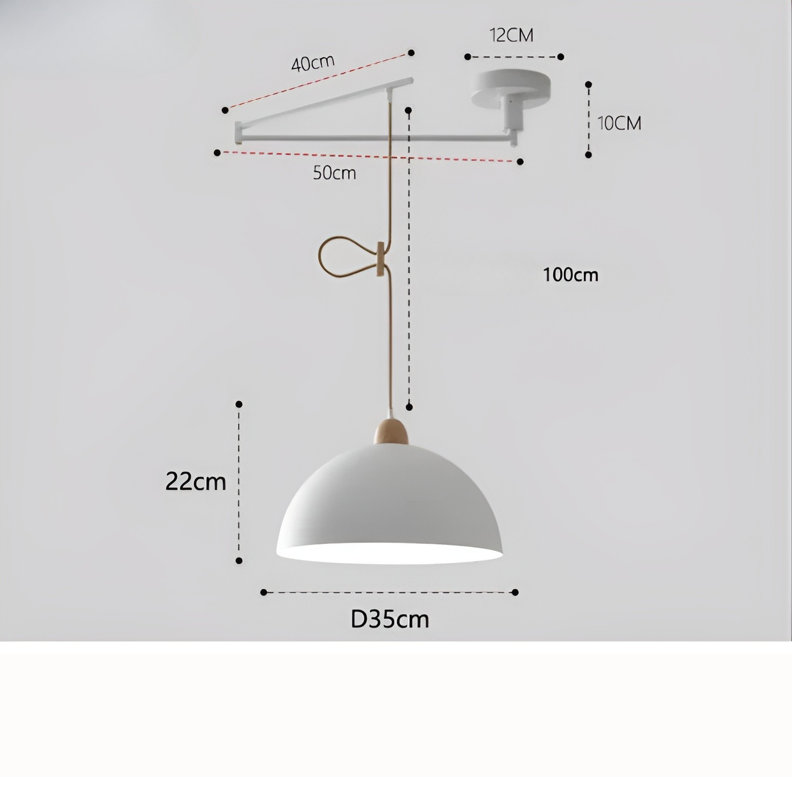 LuxeSwing Light - Nordisk Justerbar LED- Taklampa med Svängarm