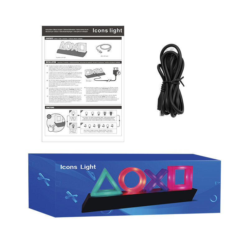 LED Bordlampa PlayStation Symbol – Musikstyrd Dekolampa för Gaming &amp; Sovrum
