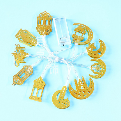 Färgglada LED-ljusslingor – Dekorativa ljus med måne- och lyktteman för hem och trädgård