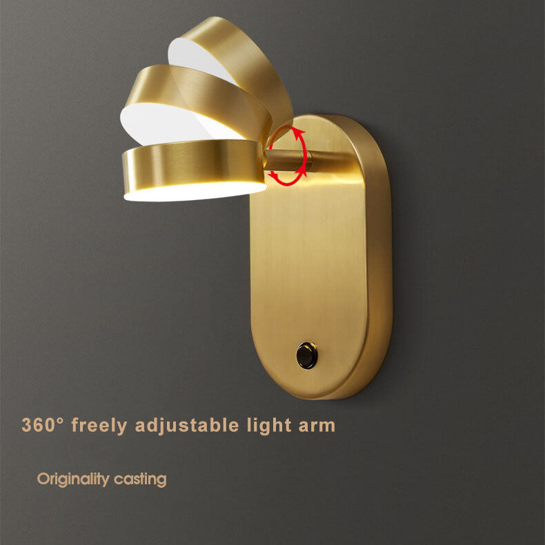 Modern minimalistisk cylindrisk LED-vägglampa med koppar