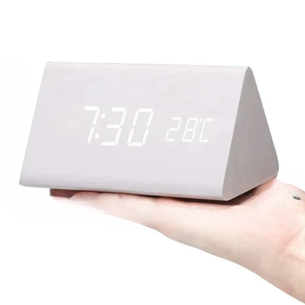 LED väckarklocka med träig digital display