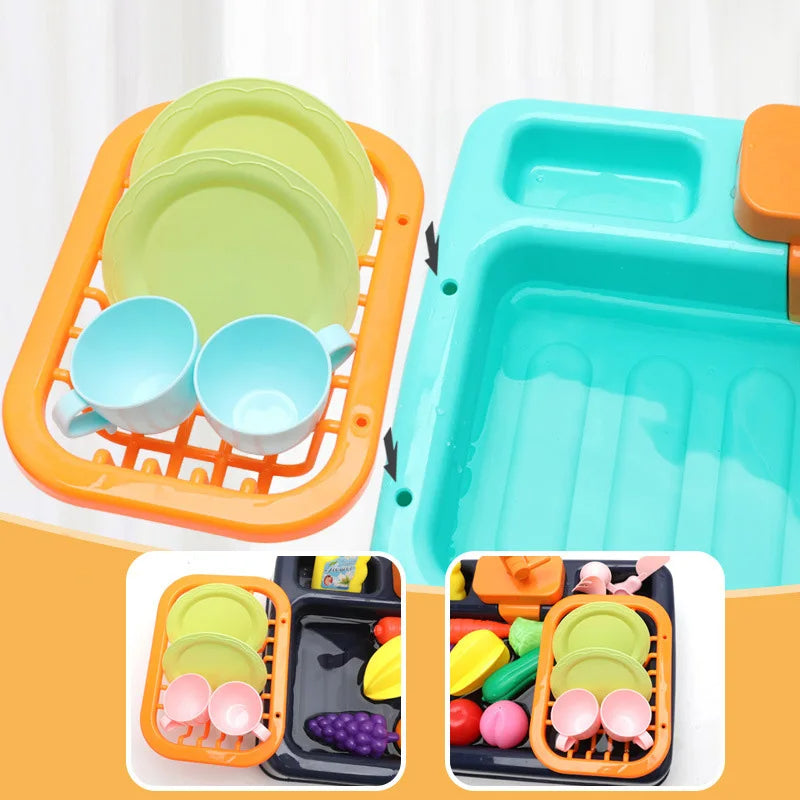 Diskhon leksak med rinnande vatten